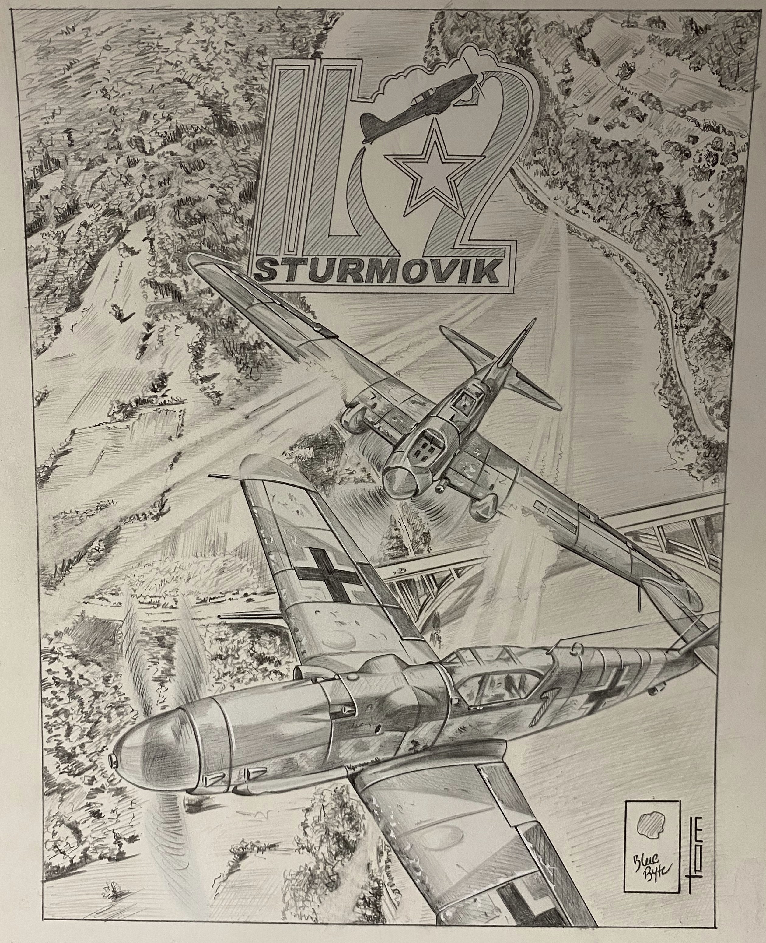 IL-2 Sturmovik Personal Computer Concept Cover Sketch