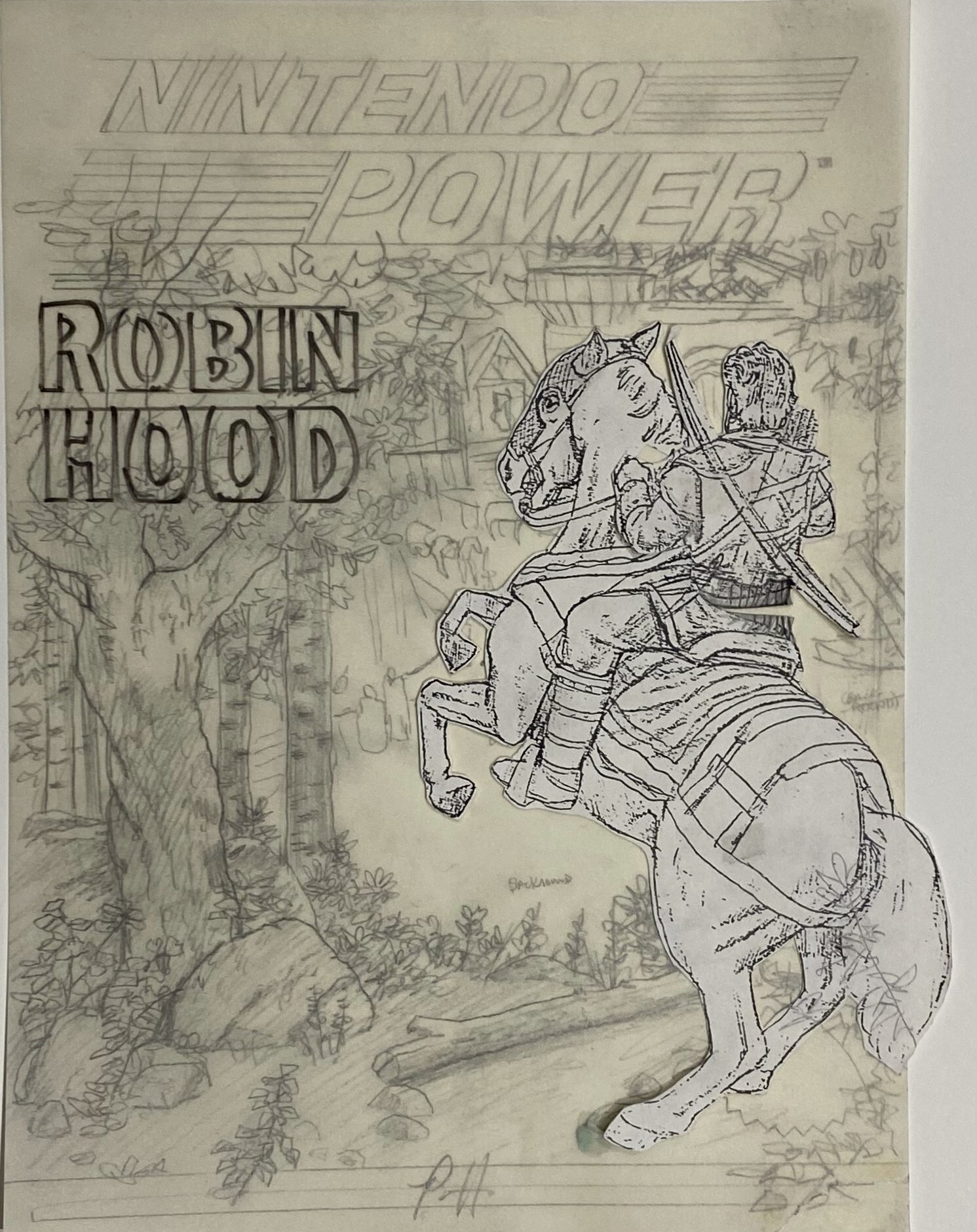 Nintendo Power Magazine Vol 26 July 1991 Robin Hood Cover Art Sketch
