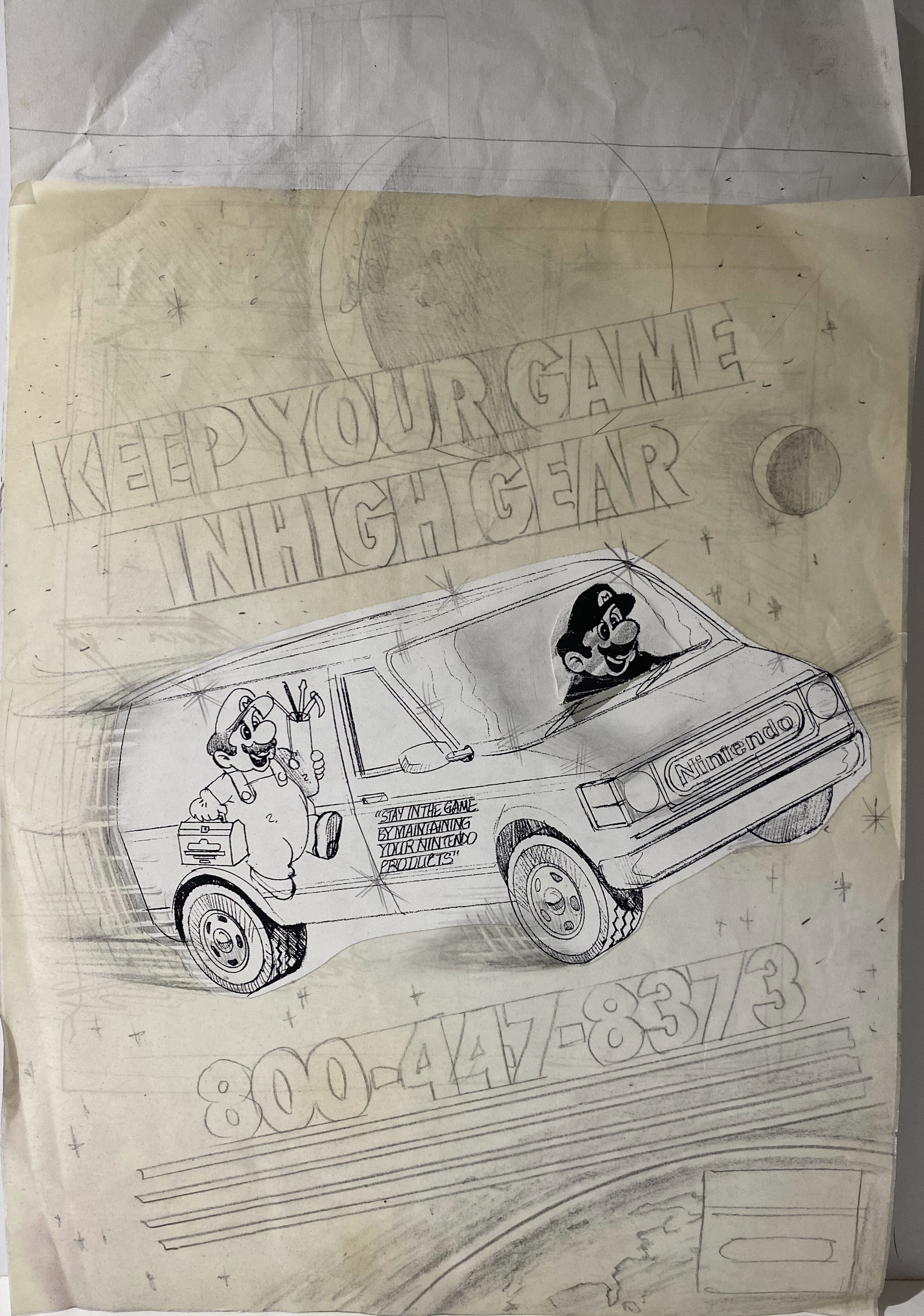 Nintendo World Class Service Ad Sketch