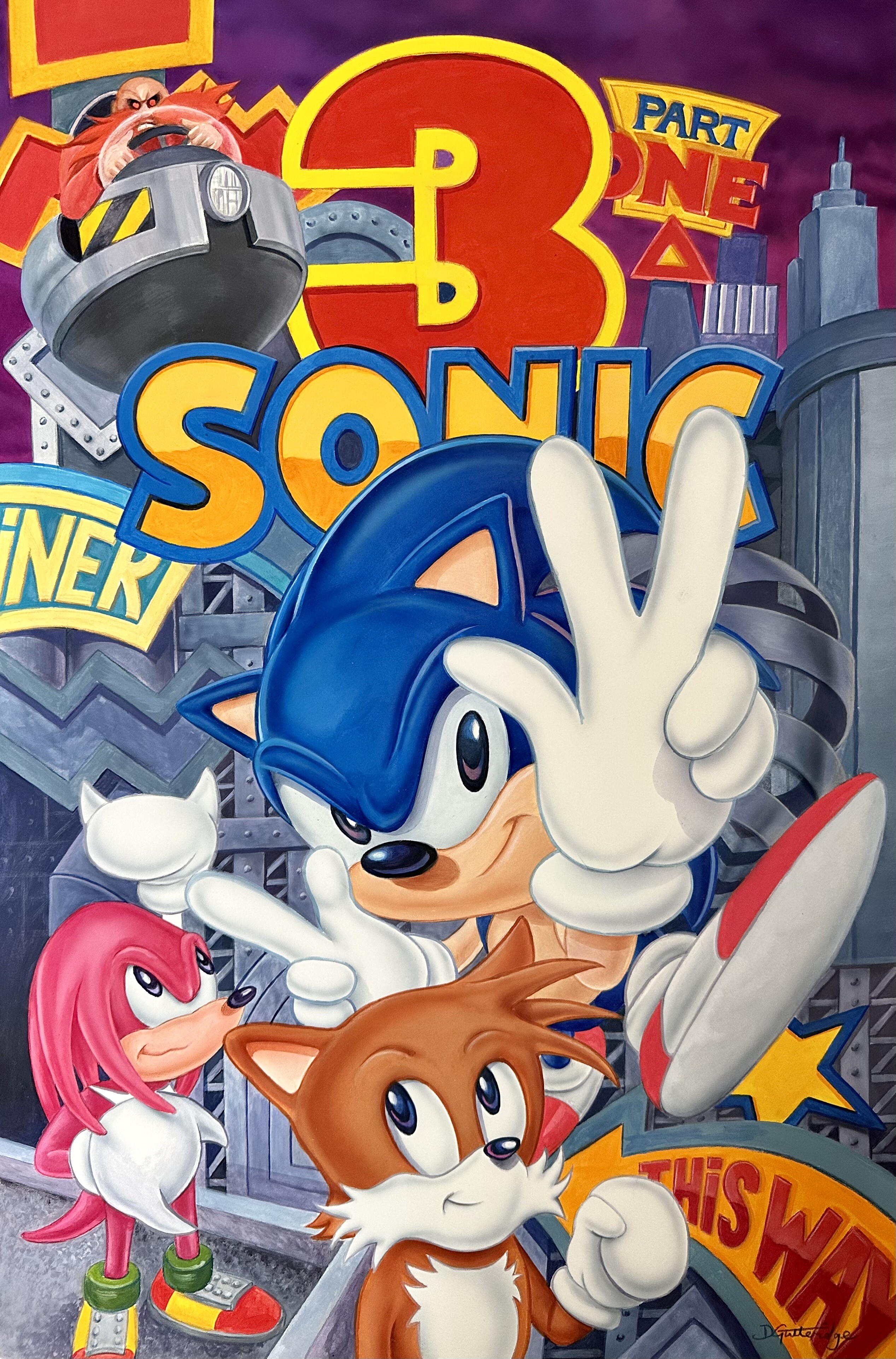 Sonic The Hedgehog 3 Cover Design Painting