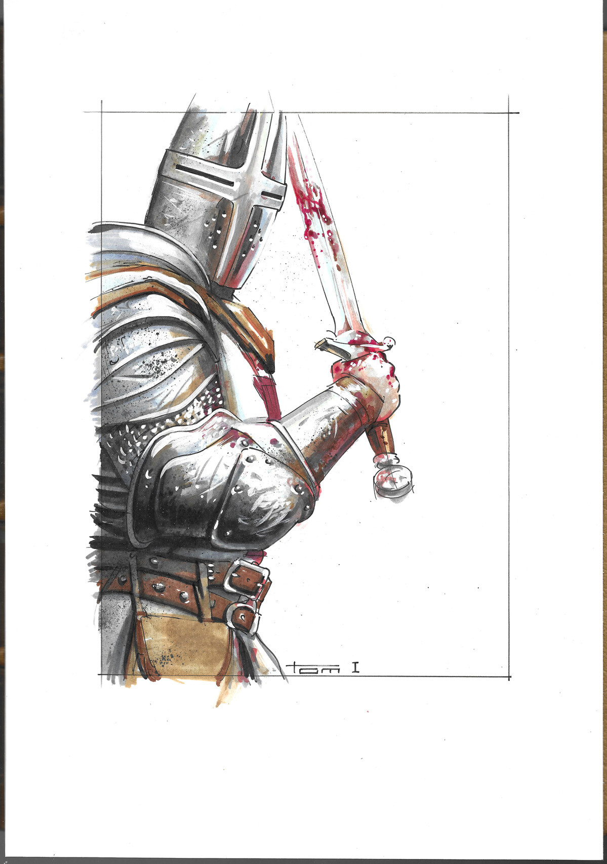 Knights of the Temple II - Preliminary Color Comp for Cover