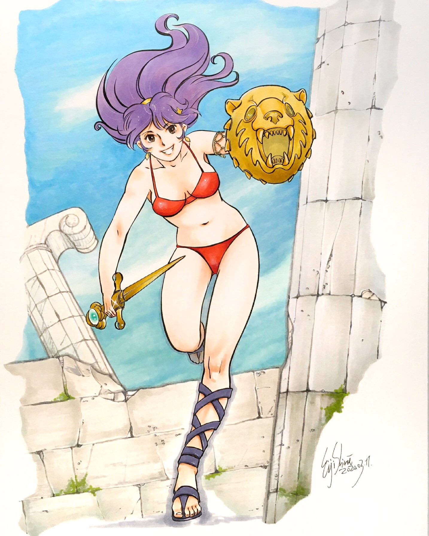 Athena SNK Watercolor Painting