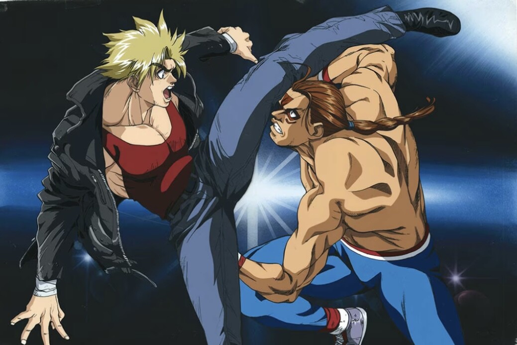 Sega Virtua Fighter Anime Hanken Cel of Jacky vs. Wolf