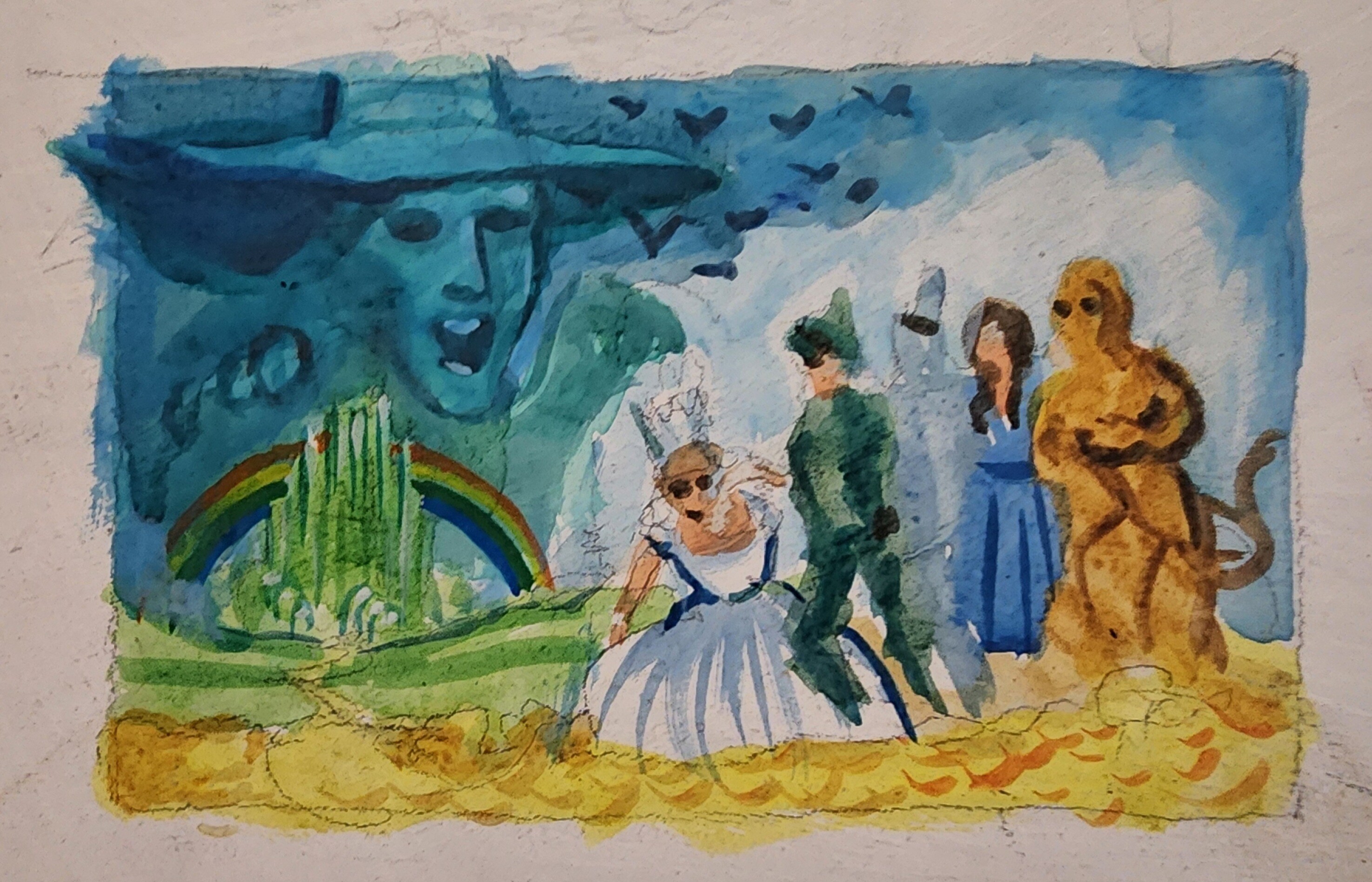 Wizard of Oz Super Nintendo Rough Color Preliminary Box Art